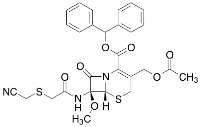 (6R-cis)-3-[(Acetyloxy)methyl]-7-[[[(cyanomethyl)thio]acetyl]amino]-7-methoxy-8-oxo-5-thia-1-azabicyclo[4.2.0]oct-2-ene-2-carboxylic Acid Diphenylmethyl Ester
