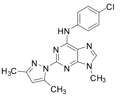 N-(4-Chlorophenyl)-2-(3,5-dimethyl-1H-pyrazol-1-yl)-9-methyl-9H-purin-6-amine