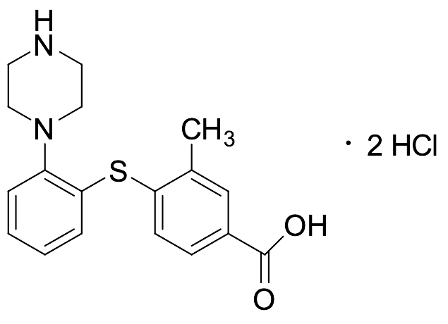 3-Methyl-4-((2-(piperazin-1-yl)phenyl)thio)benzoic acid, hydrochloride (1:2)