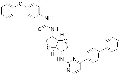 1-[(3S,3AR,6S,6aR)-3-[[4-(4-phenylphenyl)pyrimidin-2-yl]amino]-2,3,3a,5,6,6a-hexahydrofuro[3,2-b]furan-6-yl]-3-(4-phenoxyphenyl)urea