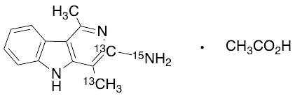 3-Amino-1,4-dimethyl-5H-pyrido[4,3-b]indole-13C2,15N Acetate