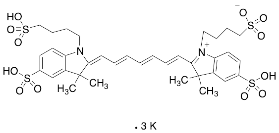 2-[7-[1,3-Dihydro-3,3-dimethyl-5-sulfo-1-(4-sulfobutyl)-2H-indol-2-ylidene]-1,3,5-heptatrien-1-yl]-3,3-dimethyl-5-sulfo-1-(4-sulfobutyl)-3H-indolium Inner Salt Potassium Salt (1:3)