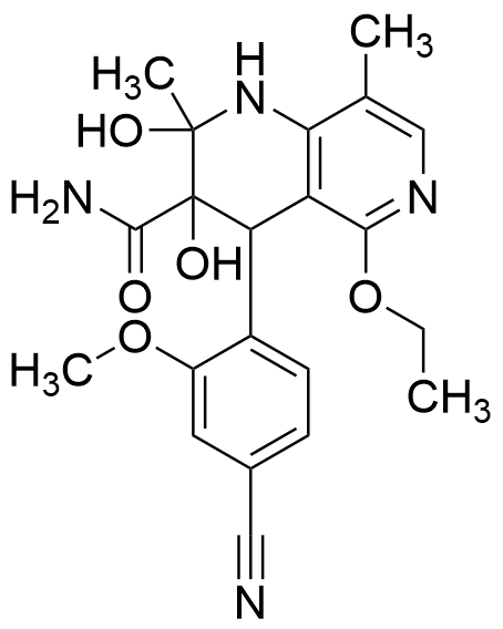 4-(4-Cyano-2-methoxyphenyl)-5-ethoxy-2,3-dihydroxy-2,8-dimethyl-1,2,3,4-tetrahydro-1,6-naphthyridine-3-carboxamide