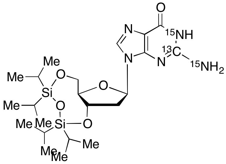 2'-Deoxy-3',5'-O-[1,1,3,3-tetrakis(1-methylethyl)-1,3-disiloxanediyl]guanosine-13C15N2