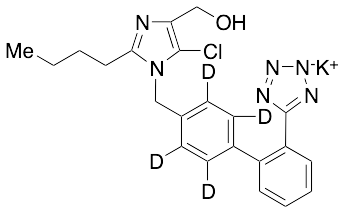 4-Deschloro-4-Hydroxymethyl, 5-Deshydroxymethyl-5-Chloro Losartan (Phenylene-d4) Potassium Salt