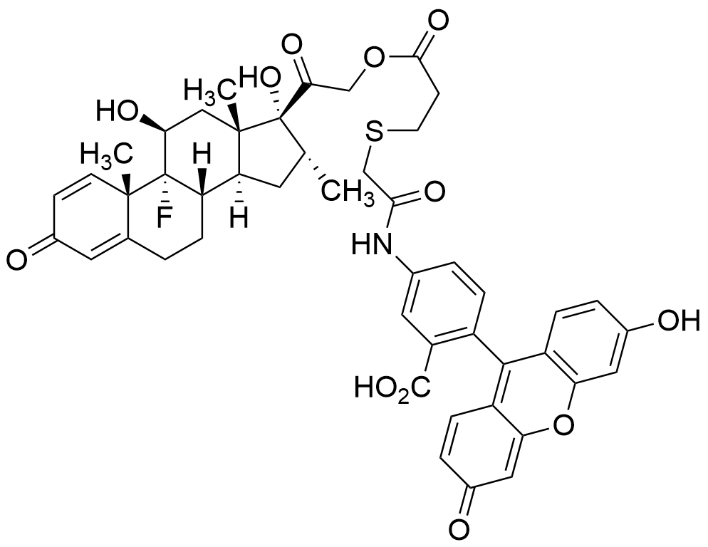 Dexamethasone 2-(6-Hydroxy-3-oxo-3H-xanthen-9-yl)-5-(2-((3-oxopropyl)thio)acetamido)benzoic Acid (>98%)