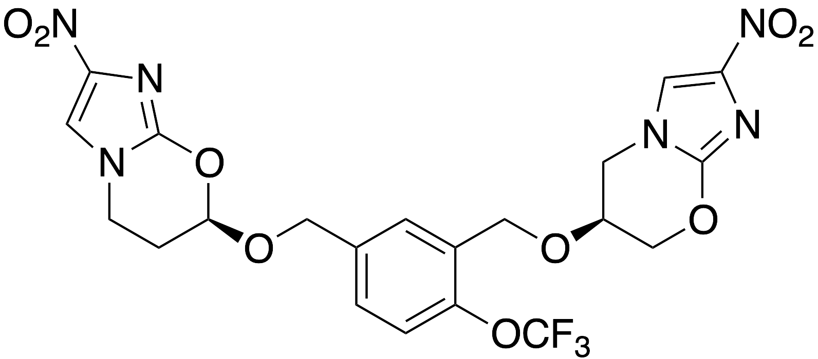 (R)-2-Nitro-7-((3-((((S)-2-nitro-6,7-dihydro-5H-imadazo[2,1-b][1,3]oxazin-6-yl)oxy)methyl)-4-(trifluoromethoxy)benzyl)oxy)-6,7-dihydro-5H-imidazo[2,1-b][1,3]oxazine