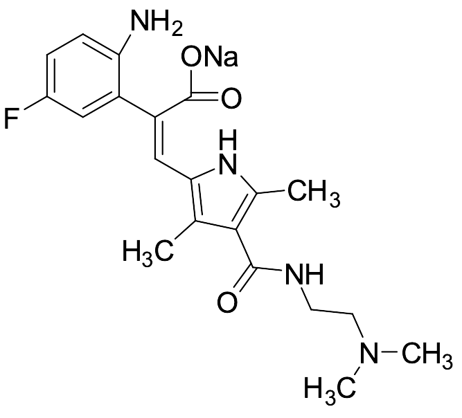 Sodium (Z)-2-(2-Amino-5-fluorophenyl)-3-(4-((2-(dimethylamino)ethyl)carbamoyl)-3,5-dimethyl-1H-pyrrol-2-yl)acrylate