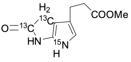 Methyl 3-(5-Oxo-1,4,5,6-tetrahydropyrrolo[2,3-b]pyrrol-3-yl)propanoate-13C2,15N