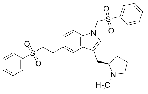 3-[[(2R)-1-Methyl-2-pyrrolidinyl]methyl]-1,5-bis[2-(phenylsulfonyl)ethyl]-1H-indole