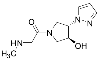 Trans 3-Hydroxy-4-(1H-pyrazol-1-yl)pyrrolidin-1-yl)-2-(methylamino)ethan-1-one
