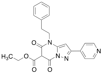 Ethyl 5,7-dioxo-4-phenethyl-2-(pyridin-4-yl)-4,5,6,7-tetrahydropyrazolo[1,5-a]pyrimidine-6-carboxylate