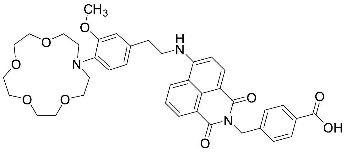 4-[[6-[[2-[3-Methoxy-4-(1,4,7,10-tetraoxa-13-azacyclopentadec-13-yl)phenyl]ethyl]amino]-1,3-dioxo-1H-benz[de]isoquinolin-2(3H)-yl]methyl]benzoic Acid