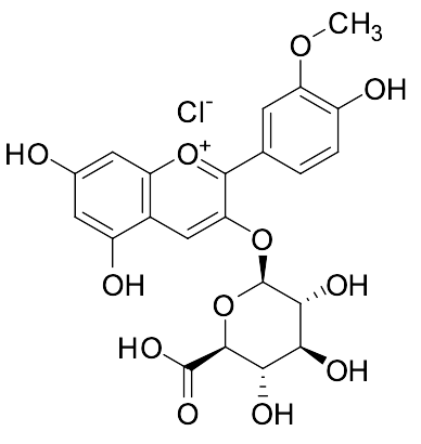 3-(((2S,3R,4S,5S,6S)-6-Carboxy-3,4,5-trihydroxytetrahydro-2H-pyran-2-yl)oxy)-5,7-dihydroxy-2-(4-hydroxy-3-methoxyphenyl)chromenylium Chloride