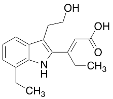 (E)-3-(7-Ethyl-3-(2-hydroxyethyl)-1H-indol-2-yl)pent-2-enoic Acid