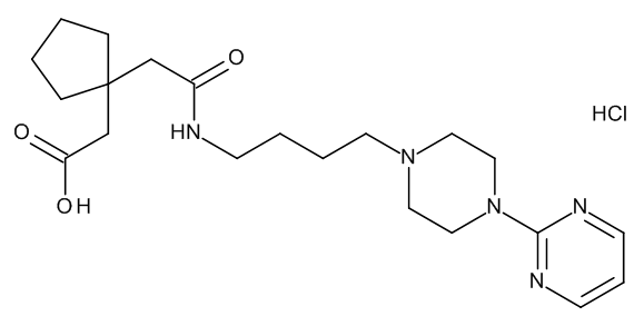 [1-[2-Oxo-2-[[4-[4-(pyrimidin-2-yl)piperazin-1-yl]butyl]amino]ethyl]cyclopentyl]acetic Acid Hydrochloride