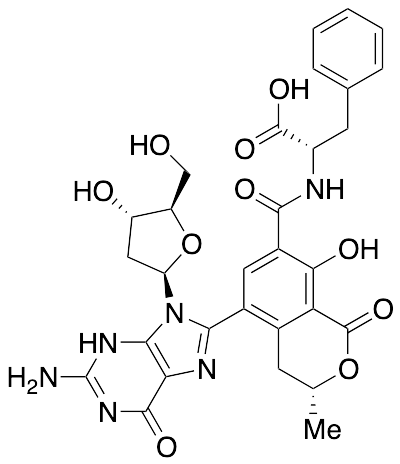N-[[(3R)-5-[2-Amino-9-(2-deoxy-beta-D-erythro-pentofuranosyl)-6,9-dihydro-6-oxo-1H-purin-8-yl]-3,4-dihydro-8-hydroxy-3-methyl-1-oxo-1H-2-benzopyran-7-yl]carbonyl]-L-phenylalanine
