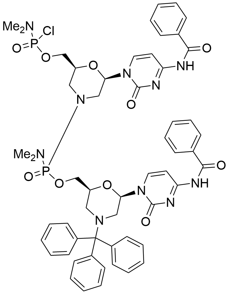 [(2S,6R)-6-{N4-Benzoylcydin-1-yl}-4-tritylmorpholin-2-yl]methyl dimethyl-phosphoramidochloridate Dimer