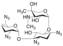 1,3-Diazido-4-O-[(2S,3R)-3-azido-6-(azidomethyl)-3,4-dihydro-2H-pyran-2-yl]-1,2,3-trideoxy-6-O-[3-deoxy-4-C-methyl-3-(methylamino)-beta-L-arabinopyranosyl]-D-myo-inositol