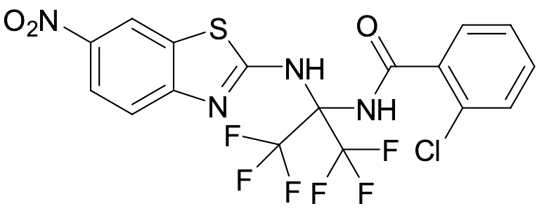 2-Chloro-N-[2,2,2-trifluoro-1-[(6-nitro-2-benzothiazolyl)amino]-1-(trifluoromethyl)ethyl]benzamide