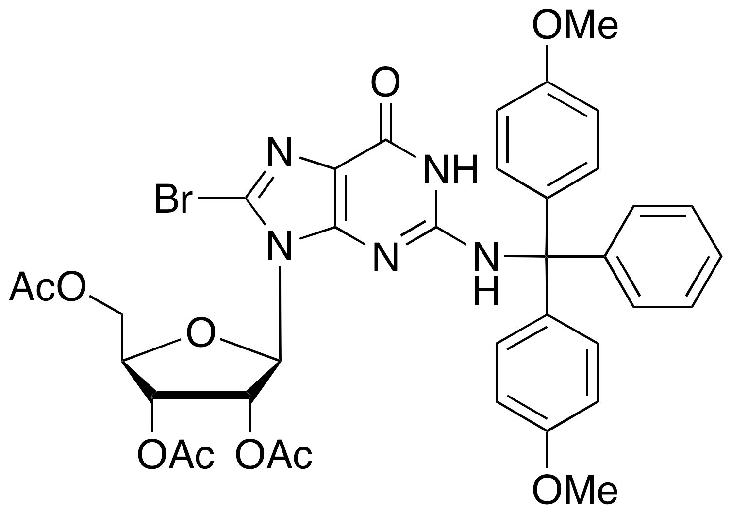 N-(4,4'-Dimethoxytrityl)-8-bromoguanosine 2',3',5'-Triacetate