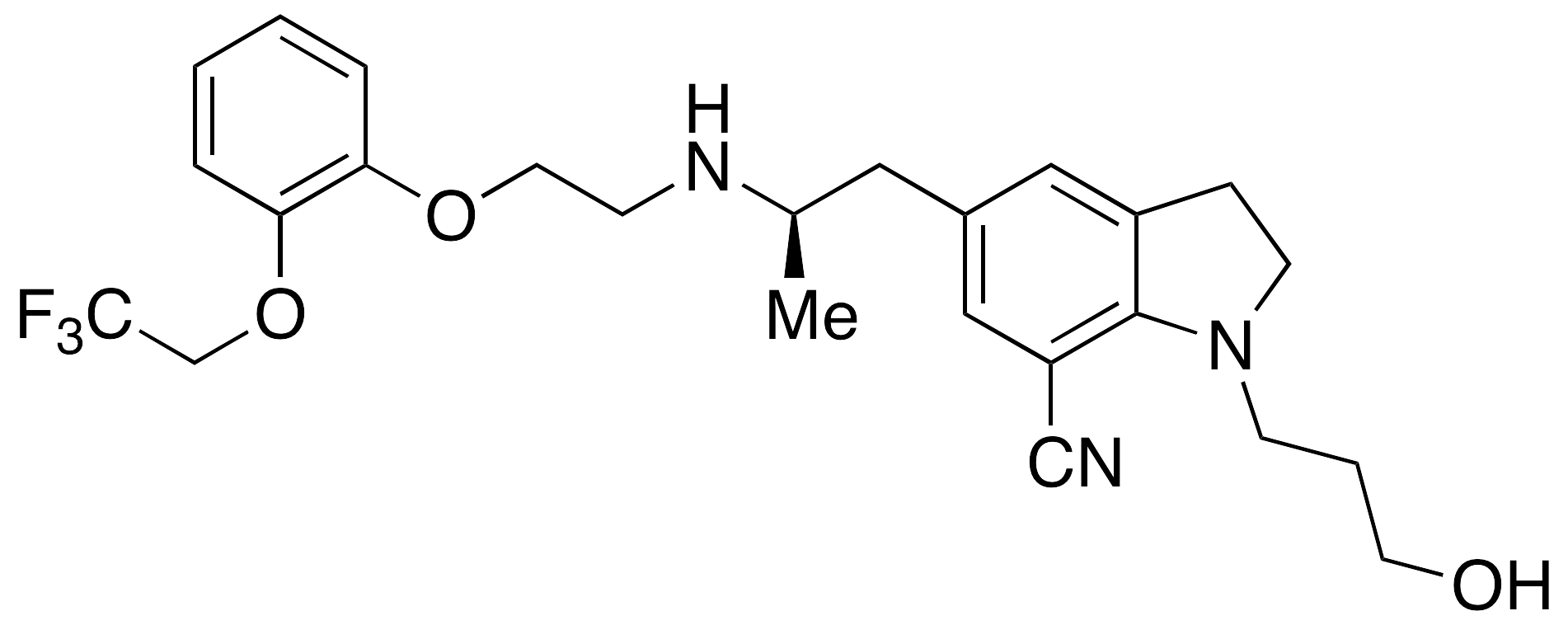2,3-Dihydro-1-(3-hydroxypropyl)-5-[(2R)-2-[[2-[2-(2,2,2-trifluoroethoxy)phenoxy]ethyl]amino]propyl]