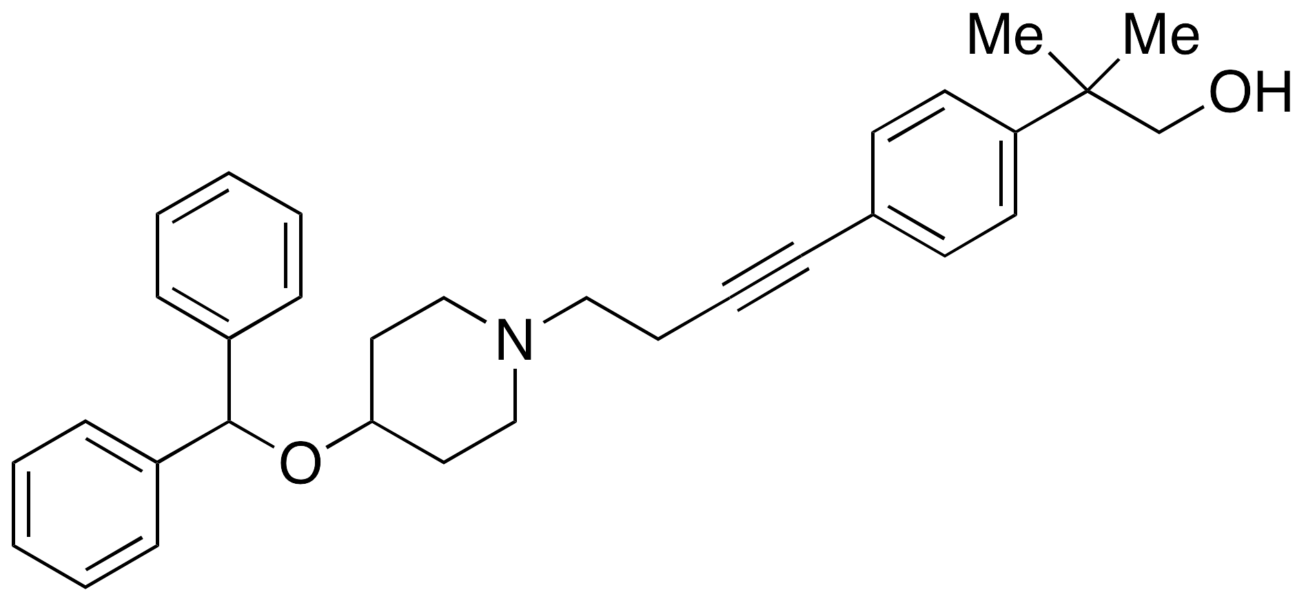 4-[4-(Diphenylmethoxy)-1-piperidinyl]-1-[4-[(2-hydroxy-1,1-dimethyl)ethyl]phenyl]butyne