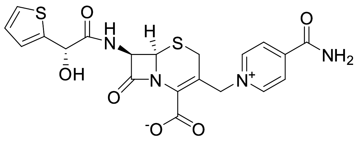 (6R,7R)-3-((4-Carbamoylpyridin-1-ium-1-yl)methyl)-7-((S)-2-hydroxy-2-(thiophen-2-yl)acetamido)-8-oxo-5-thia-1-azabicyclo[4.2.0]oct-2-ene-2-carboxylate