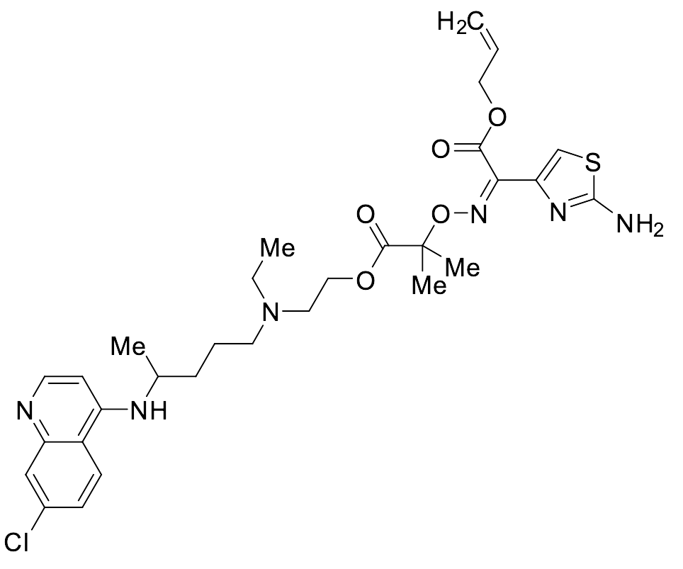 2-((4-((7-Chloroquinolin-4-yl)amino)pentyl)(ethyl)amino)ethyl (Z)-2-(((2-(allyloxy)-1-(2-aminothiazol-4-yl)-2-oxoethylidene)amino)oxy)-2-methylpropanoate