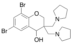 6,​8-​Dibromo-​3,​4-​dihydro-​3,​3-​bis(1-​pyrrolidinylmethyl)​-2H-1-benzopyran-4-ol