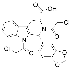 (1R,3R)-1-(Benzo[d][1,3]dioxol-5-yl)-2,9-bis(2-chloroacetyl)-2,3,4,9-tetrahydro-1H-pyrido[3,4-b]indole-3-carboxylic Acid