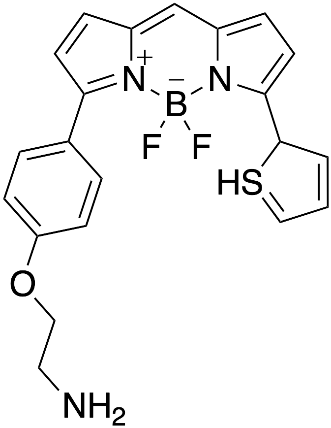5-(4-Oxyethanaminephenyl-5-(2-thienyl)-dipyrrometheneboron) Difluoride