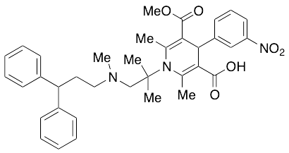 1-(1-((3,3-Diphenylpropyl)(methyl)amino)-2-methylpropan-2-yl)-5-(methoxycarbonyl)-2,6-dimethyl-4-(3-nitrophenyl)-1,4-dihydropyridine-3-carboxylic Acid(Lercanidipine Impurity)