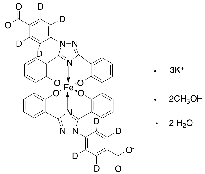Deferasirox-D8 Ferrate(III) Tripotassium Complex Methanoate Hydrate