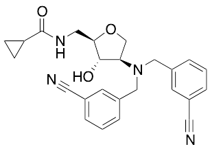 N-[[(2R,3S,4R)-4-[Bis[(3-cyanophenyl)methyl]amino]-3-hydroxyoxolan-2-yl]methyl]cyclopropanecarboxamide