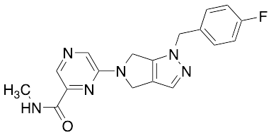 6-[1-[(4-Fluorophenyl)methyl]-4,6-dihydropyrrolo[3,4-c]pyrazol-5(1H)-yl]-N-methyl-2-pyrazinecarboxamide