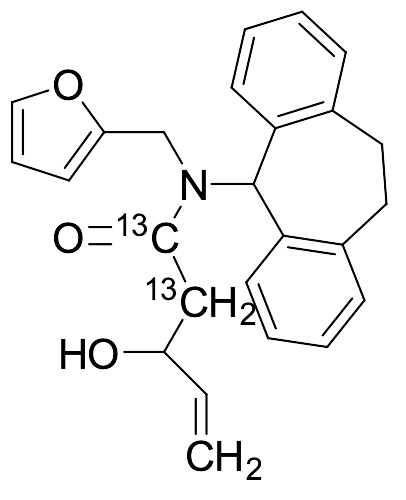 N-(10,11-Dihydro-5H-dibenzo[a,d]cyclohepten-5-yl)-N-(2-furanylmethyl)-3-hydroxy-4-pentenamide-13C2