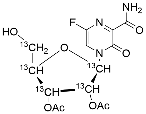 Des-O-Phosphono T-705RMP-13C5 Diacetate