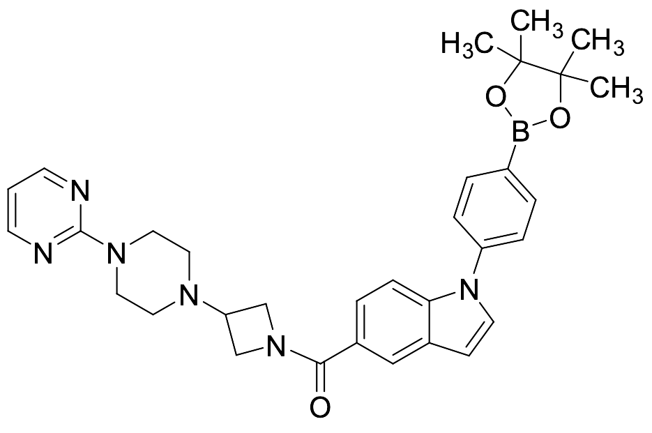 (3-(4-(Pyrimidin-2-yl)piperazin-1-yl)azetidin-1-yl)(1-(4-(4,4,5,5-tetramethyl-1,3,2-dioxaborolan-2-yl)phenyl)-1H-indol-5-yl)methanone
