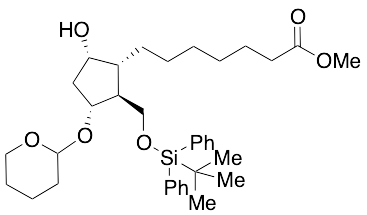 (1R,2S,3R,5S)-2-(tert-Butyldiphenylsilyloxy)methyl-5-hydroxy-3-tetrahydropyranyloxy-cyclopentaneheptanoic Acid Methyl Ester (Mixture of Diastereomers)