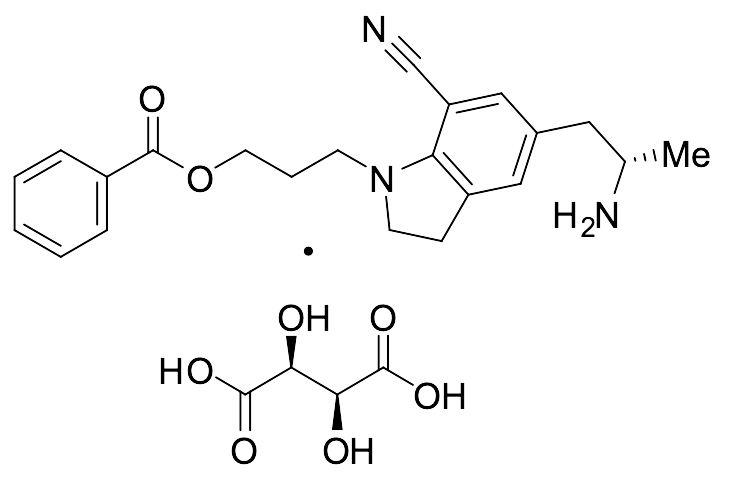 (2S,​3S)​-​2,​3-​Dihydroxybutanedioat​e 5-​[(2S)​-​2-Aminopropyl]​-​1-​[3-​(benzoyloxy)​propyl]​-​2,​3-​dihydro-1H-​indole-​7-​carbonitrile