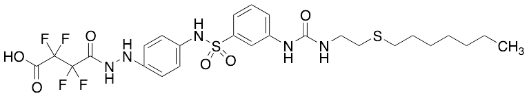 1-[2-[4-[[[3-[[[[2-(Heptylthio)ethyl]amino]carbonyl]amino]phenyl]sulfonyl]amino]phenyl]hydrazide] 2,2,3,3-Tetrafluoro-butanedioic Acid
