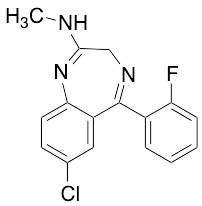 7-Chloro-5-(2-fluorophenyl)-2-methylamino-3H-1,4-benzodiazepine