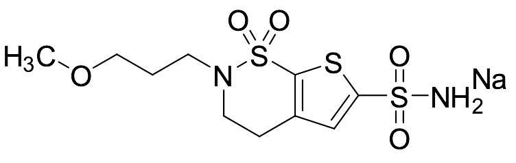 Sodium ((2-(2-Methoxyethyl)-1,1-dioxido-3,4-dihydro-2H-thieno[3,2-e][1,2]thiazin-6-yl)sulfonyl)amide