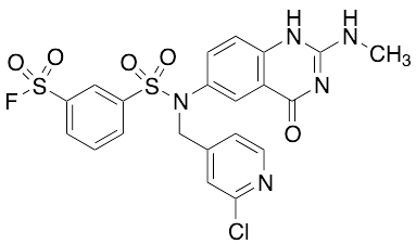 3-(N-((2-Chloropyridin-4-yl)methyl)-N-(2-(methylamino)-4-oxo-1,4-dihydroquinazolin-6-yl)sulfamoyl)benzene-1-sulfonyl Fluoride